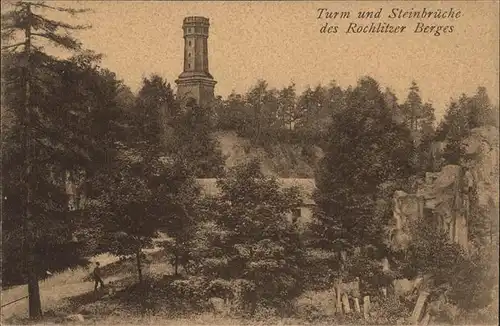 Rochlitz Sachsen Turm und Steinbrueche des Rochlitzer Berges Kat. Rochlitz