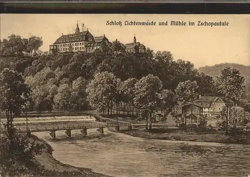 Lichtenwalde Sachsen Schloss und Muehle im Zschopautal / Niederwiesa /Mittelsachsen LKR