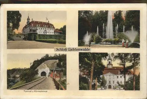 Lichtenwalde Sachsen Schloss Wasserspiele Tunnel und Koernerkreuz / Niederwiesa /Mittelsachsen LKR