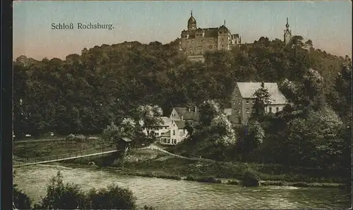 Rochsburg Graefl Schoenburger Schloss mit Mulde Haengebruecke Kat. Lunzenau