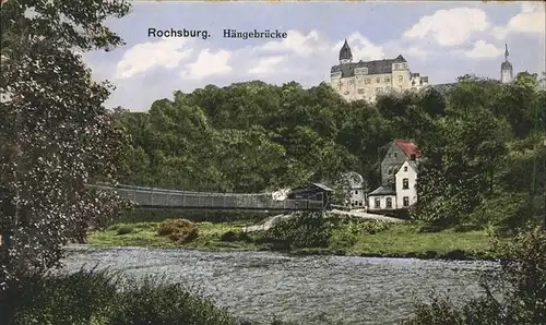 Rochsburg Graefl Schoenburger Schloss mit Mulde Haengebruecke Kat. Lunzenau