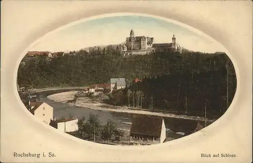 Rochsburg Muldenpartie Blick zum Schloss Kat. Lunzenau