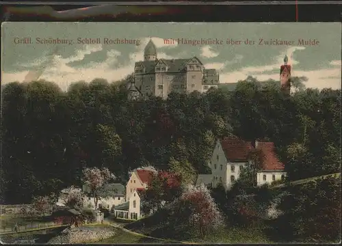 Rochsburg Graefl Schoenburger Schloss mit Mulde Haengebruecke Feldpost Kat. Lunzenau