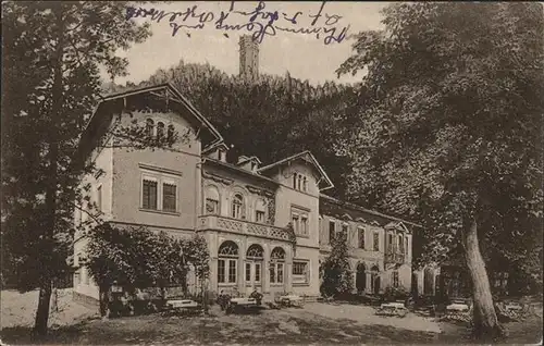 Rochlitz Sachsen Hotel Pension Rochlitzer Berg mit Friedrich August Turm Kat. Rochlitz
