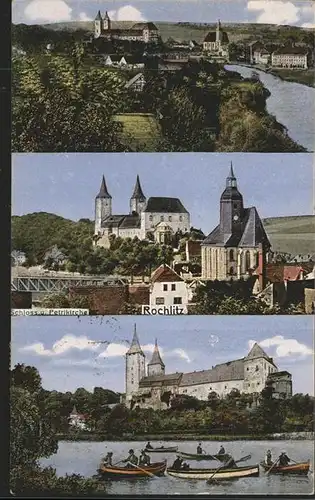 Rochlitz Sachsen Schloss mit Petrikirche Muldenpartie Kat. Rochlitz