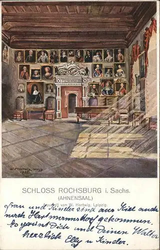 Rochsburg Schloss Ahnensaal Kat. Lunzenau