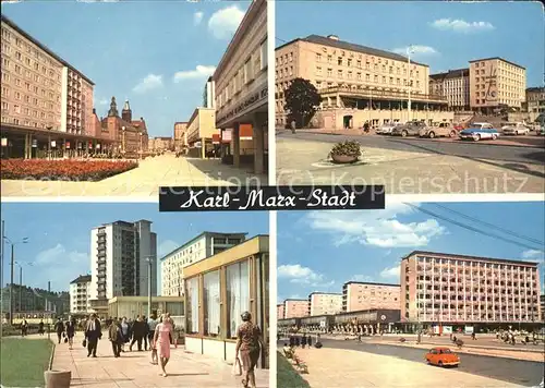 Karl Marx Stadt Wilhelm Pieck Strasse u.Interhotel Chemnitzer Hof Kat. Chemnitz