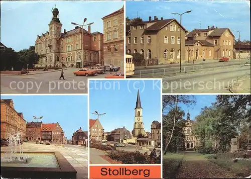 Stollberg Erzgebirge Rathaus u.Bahnhof Kat. Stollberg
