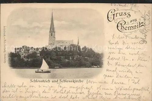 Chemnitz Schlossteich u.Schlosskirche Kat. Chemnitz