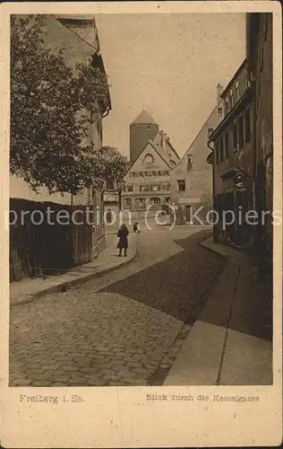 Freiberg Sachsen Blick durch die Kesselsgasse Kat. Freiberg