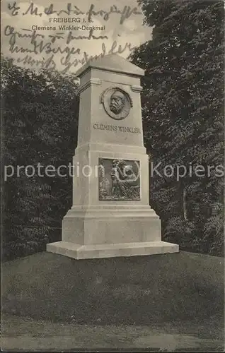 Freiberg Sachsen Clemens Winkler Denkmal Kat. Freiberg