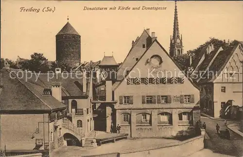 Freiberg Sachsen Donatsturm u.Donatsgasse Kat. Freiberg