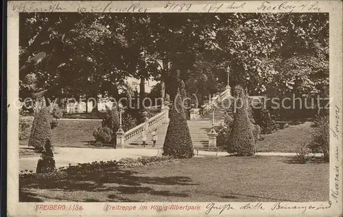 Freiberg Sachsen Freitreppe im Koenig Albertpark Kat. Freiberg