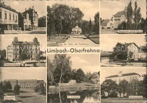 Oberfrohna Bahnhof u.Goetheschule Kat. Limbach Oberfrohna