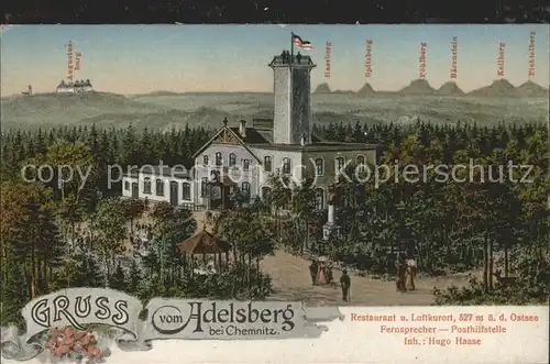 Adelsberg Chemnitz mit Turm Kat. Chemnitz