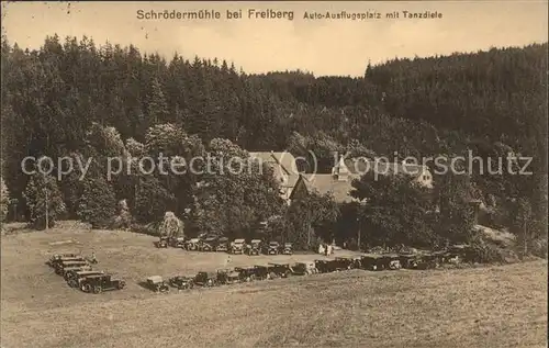 Freiberg Sachsen Schroedermuehle mit div.Oldtimer Autos Kat. Freiberg