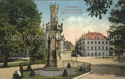 Freiberg Sachsen Schwedendenkmal gegen die Peterstrasse Kat. Freiberg
