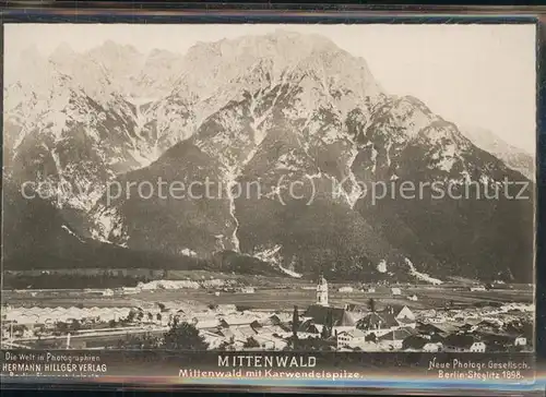 Mittenwald Bayern mit Karwendelspitze Kat. Mittenwald