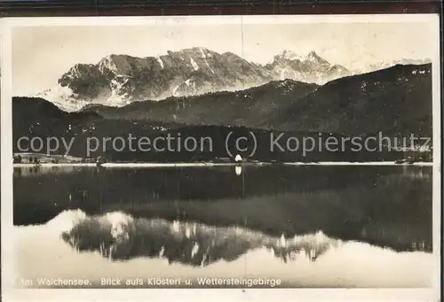 Walchensee Blick aufs Kloesterli Kat. Kochel a.See