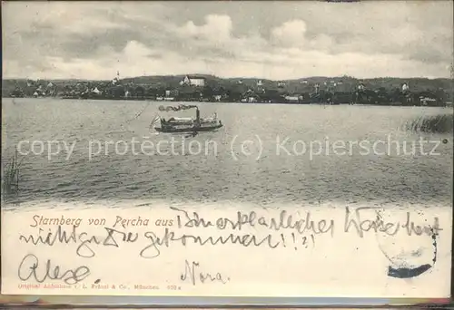 Starnberg Blick von Percha  Kat. Starnberg