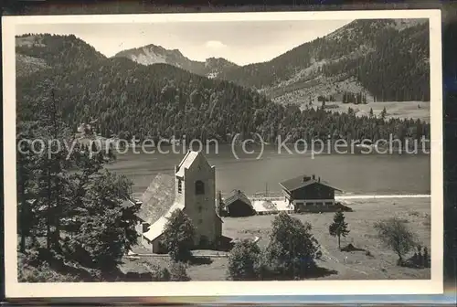 Schliersee St.Bernhard Kirche am Spitzingsee Kat. Schliersee