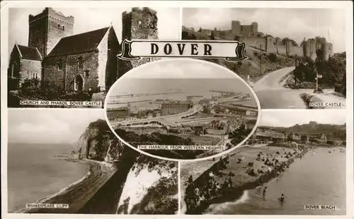 Dover Kent Harbour Dover Castle Beach  / Dover /Kent CC