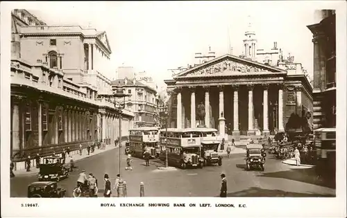 London Royal Exchange Showing Bank Autobus Kat. City of London