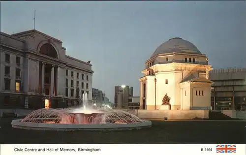 Birmingham Civic Centre Hall of Memory Kat. Birmingham