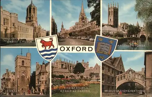 Oxford Oxfordshire Magdalen Tower Bridge Hertford Wappen Memorial Garden / Oxford /Oxfordshire