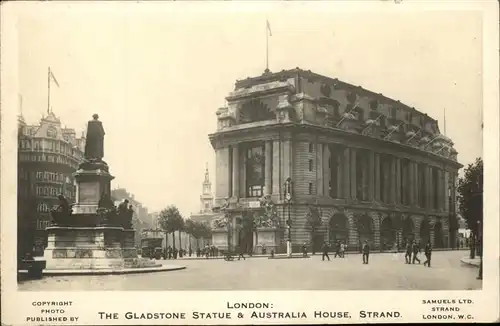 London Gladstone Statue Australia House Kat. City of London