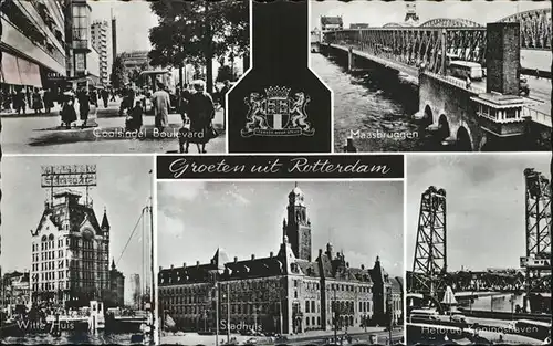 Rotterdam Wappen Hefbrug Stadhuis Witte Huis Kat. Rotterdam