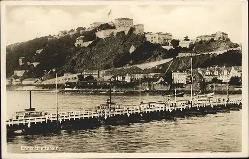 Ehrenbreitstein Rhein Bootssteg Kat. Koblenz