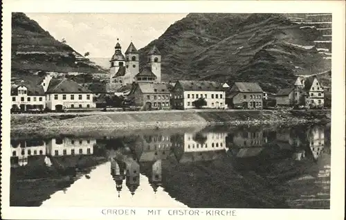 Karden Panorama am Fluss mit Castor Kirche Kat. Treis Karden