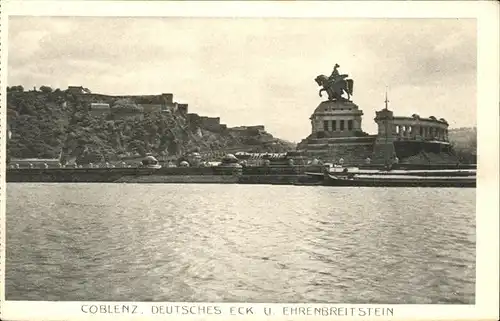 Koblenz Rhein Ehrenbreitstein Deutsches Eck Rhein Denkmal Kaiser Wilhelm Kat. Koblenz