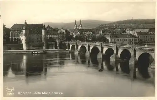 Koblenz Rhein Alte Moselbruecke Kat. Koblenz