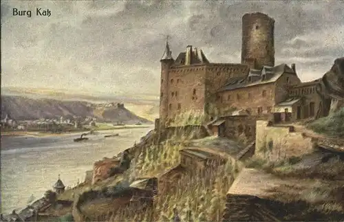 St Goar Burg Katz Kuenstlerkarte Ruine Rheinfels Kat. Sankt Goar