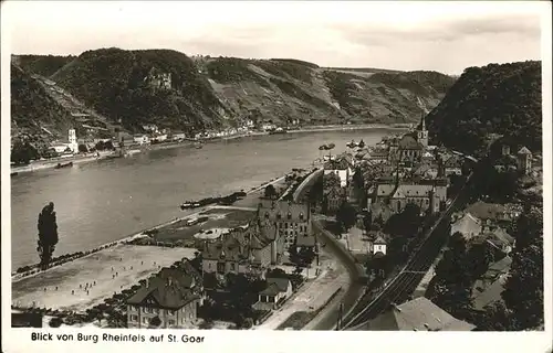 St Goar Rheinpanorama Blick von Burg Rheinfels Kat. Sankt Goar