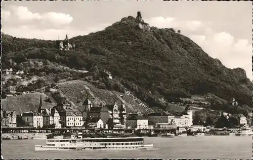 Koenigswinter Rheinpanorama mit Drachenfels Schiff Kat. Koenigswinter