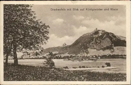 Koenigswinter Rheinpanorama mit Drachenfels Kat. Koenigswinter