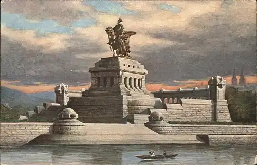 Koblenz Rhein Deutsches Eck Kaiser Wilhelm Denkmal Kat. Koblenz