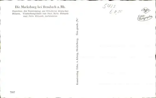 Braubach Rhein Rheinpanorama mit Marksburg Schiffe / Braubach /Rhein-Lahn-Kreis LKR