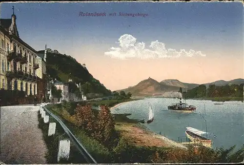 Rolandseck Rheinpanorama mit Siebengebirg Kat. Remagen