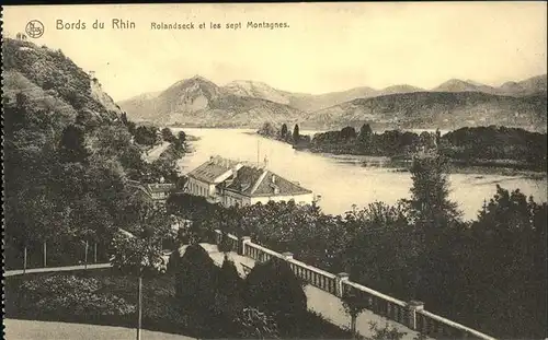 Rolandseck Rheinpanorama mit Siebengebirge Kat. Remagen