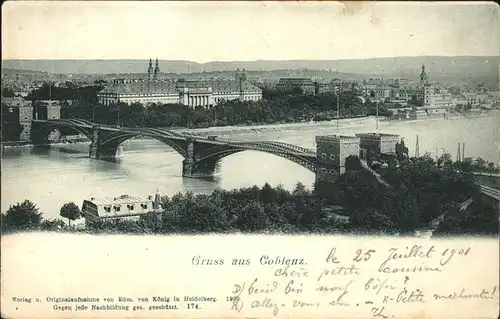 Koblenz Rhein Rheinbruecke  Kat. Koblenz