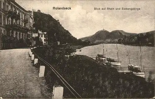 Rolandseck Rheinpanorama mit Siebengebirge Kat. Remagen