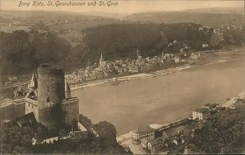 St Goar St.Goarshausen Rheinpanorama mit Burg Katz Kat. Sankt Goar