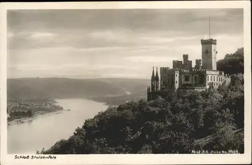 Koblenz Rhein Rheinpanorama mit Schloss Stolzenfels Kat. Koblenz