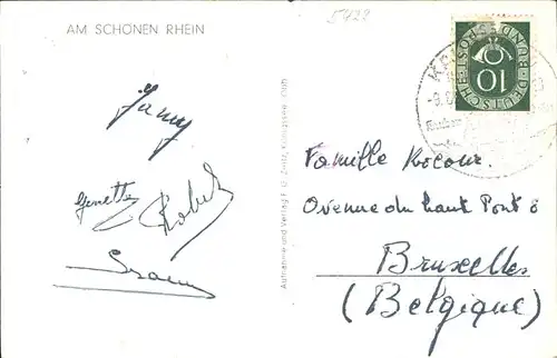 Loreley Lorelei Rheinpanorama mit Rheindampfer Kat. Sankt Goarshausen
