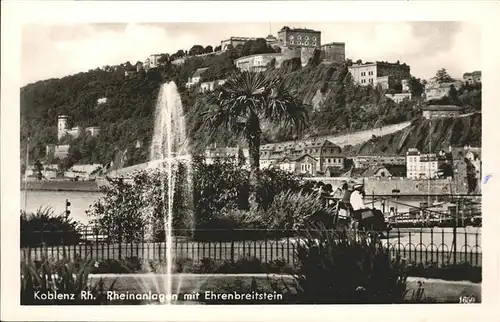 Koblenz Rhein Rheinanlage mit Ehrenbreitstein Kat. Koblenz