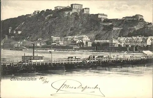 Koblenz Rhein Ehrenbreitstein Schiffsbruecke Kat. Koblenz